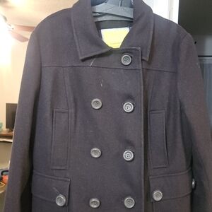 VINTAGE dELiA*s brown wool peacoat with hood - xl